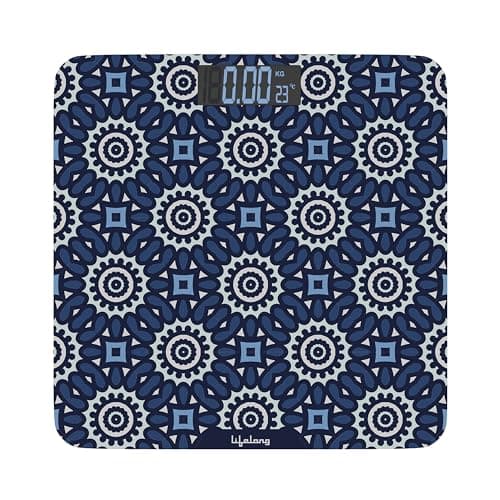 Lifelong Azure Weighing Scale (LLWS72 Indian Cultural Series - Gujarat)|Digital Weight Machine for Body Weight|6mm Thick Tempered Glass with LCD Display|Bathroom Weighing Scale (Blue) at ₹399 (87% Off) – Amazon
