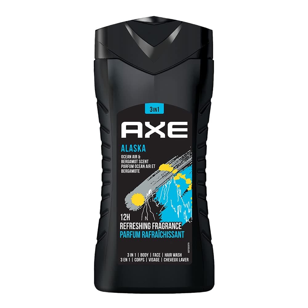 Axe Alaska 3-in-1 Body, Face & Hair Wash for Men — Ocean Air & Bergamot, 250ml