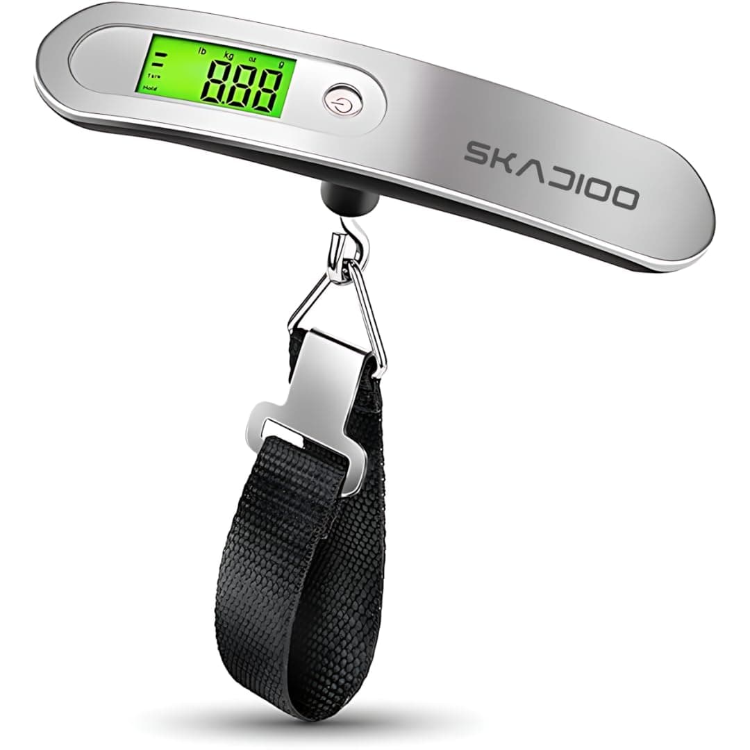 SKADIOO Weight Machine for Luggage 50kg | 1 Year Warranty | Luggages Weighing Scale for Flights, Electronic Portable Fishing Hook with Digital LCD Screen, hanging scale machine with Belt at ₹309 (69% Off) – Amazon