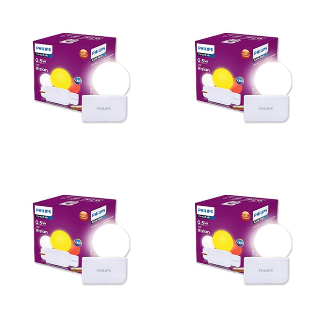 Philips Joy Vision Coral Rush 0.5W LED Night Lamp — Soft White (Pack of 4)