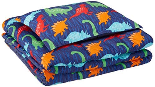 AmazonBasics Kid's Comforter Set - Soft, Easy-Wash Microfiber - Twin, Multi-Color Dinosaurs at ₹399 (85% Off) – Amazon