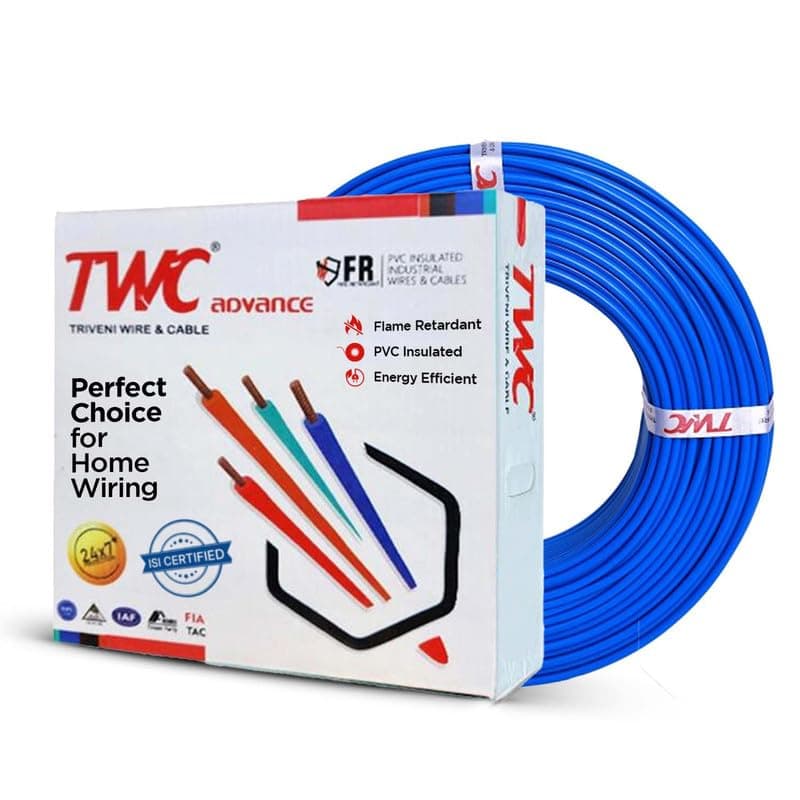 TWC 0.75mm Copper House Wire — 45m, HRFR Lead-Free (Blue)