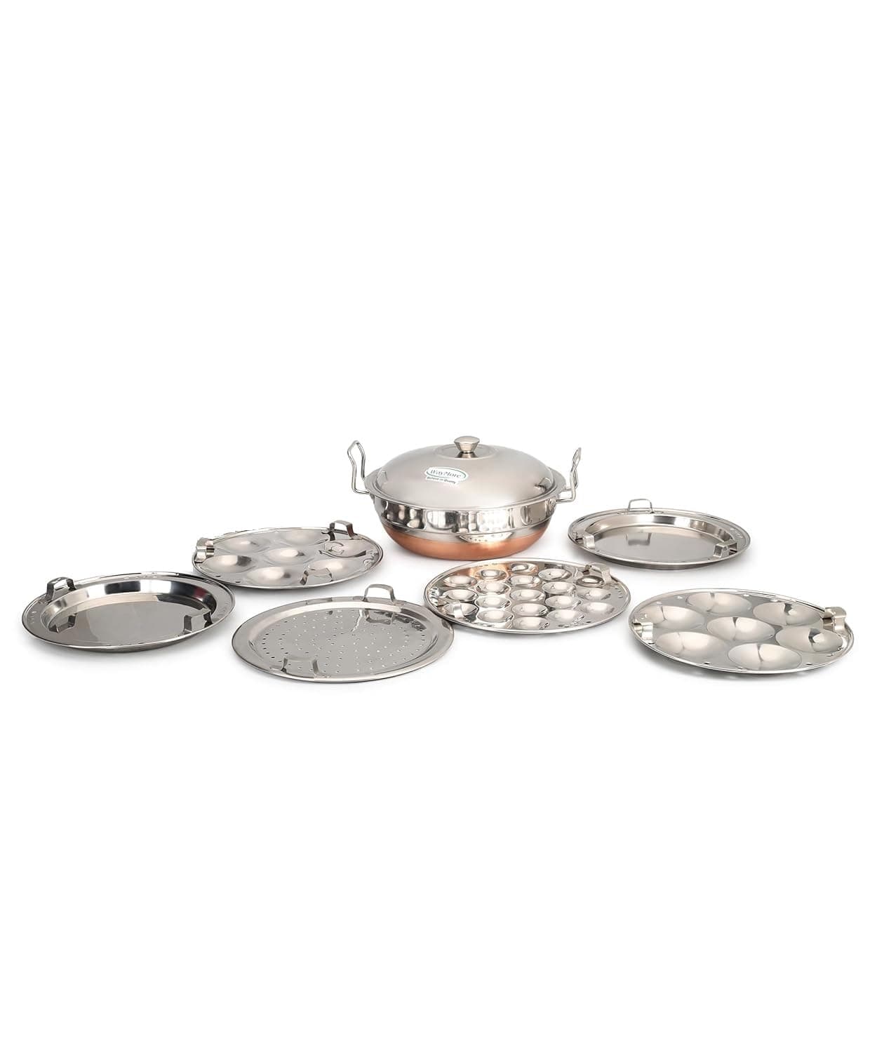 WayMore Stainless Steel Idli Dhokla Cooker — Multi Kadai with Copper Bottom