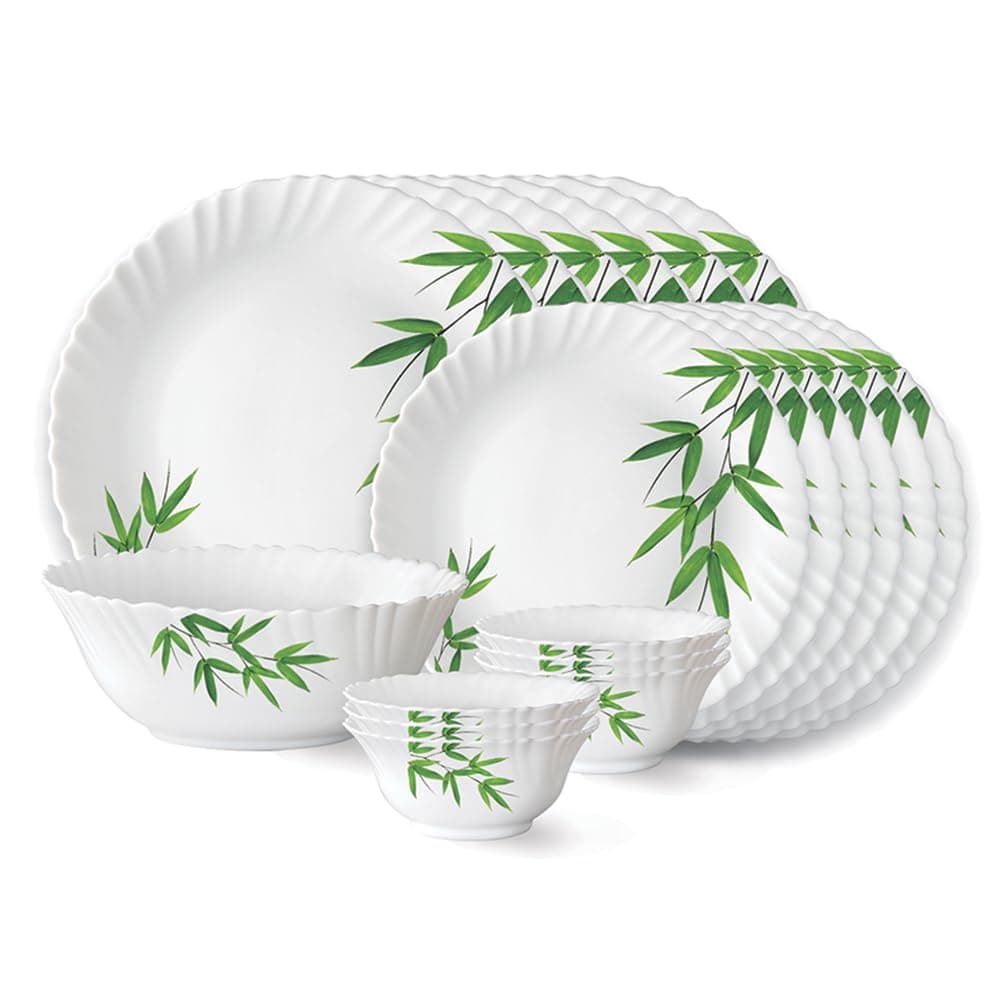 Larah by Borosil Opalware 27-Piece Dinner Set at ₹1,331 (68% Off) - Amazon