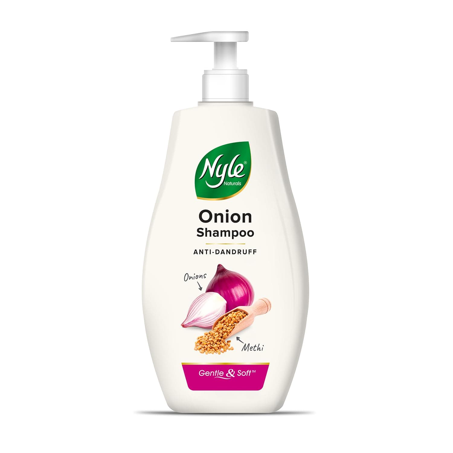 Nyle Naturals Onion Anti-Dandruff Shampoo, With Onion and Fenugreek, Gentle & Soft Shampoo, pH Balanced and Paraben Free, For Men and Women, 800ml at ₹360 (35% Off) – Amazon