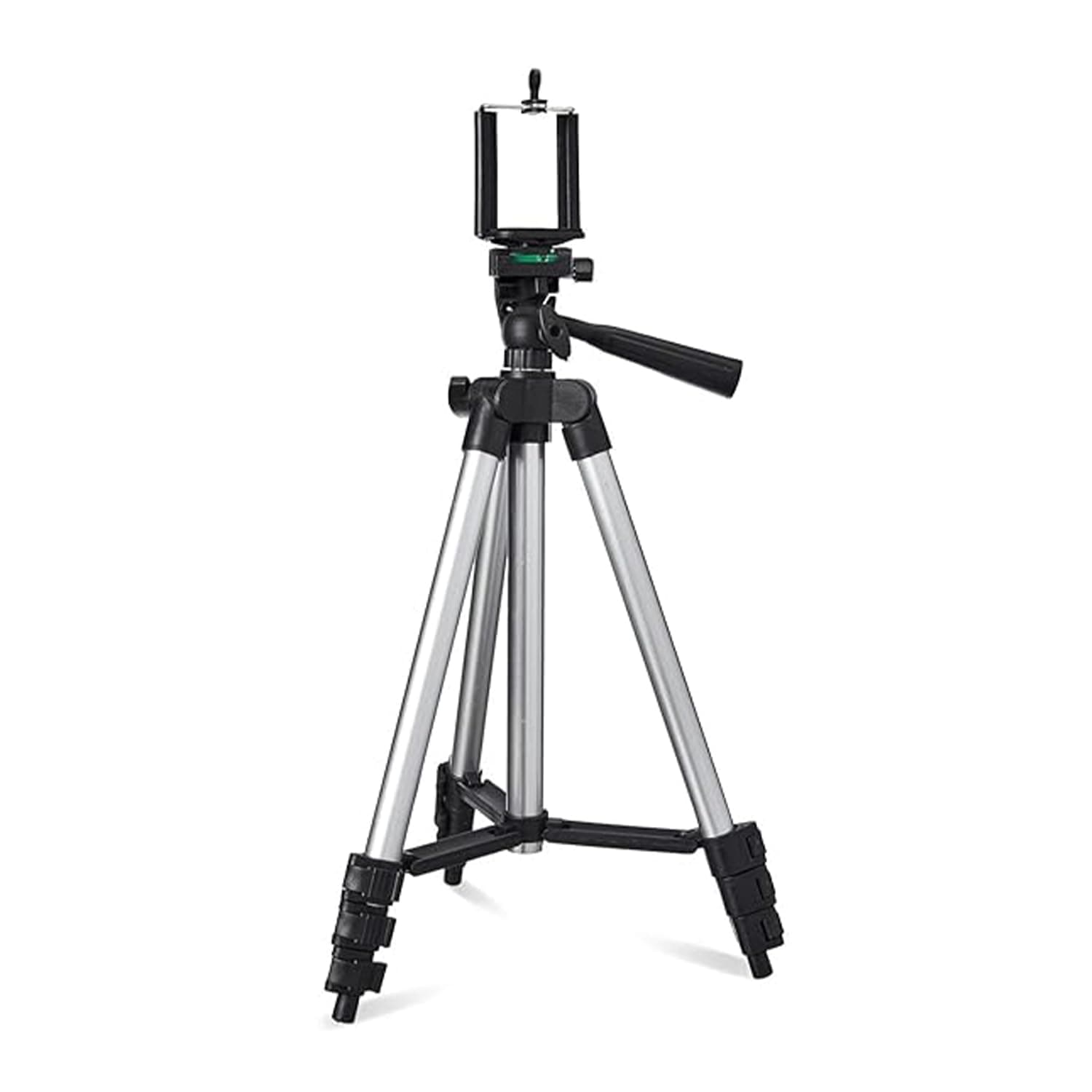 Amazon Basics 3110 Aluminium Lightweight Tripod with Mobile Phone Holder Mount & Carry Bag for All Smartphone, GoPro, Cameras (Silver) at ₹229 (71% Off) – Amazon
