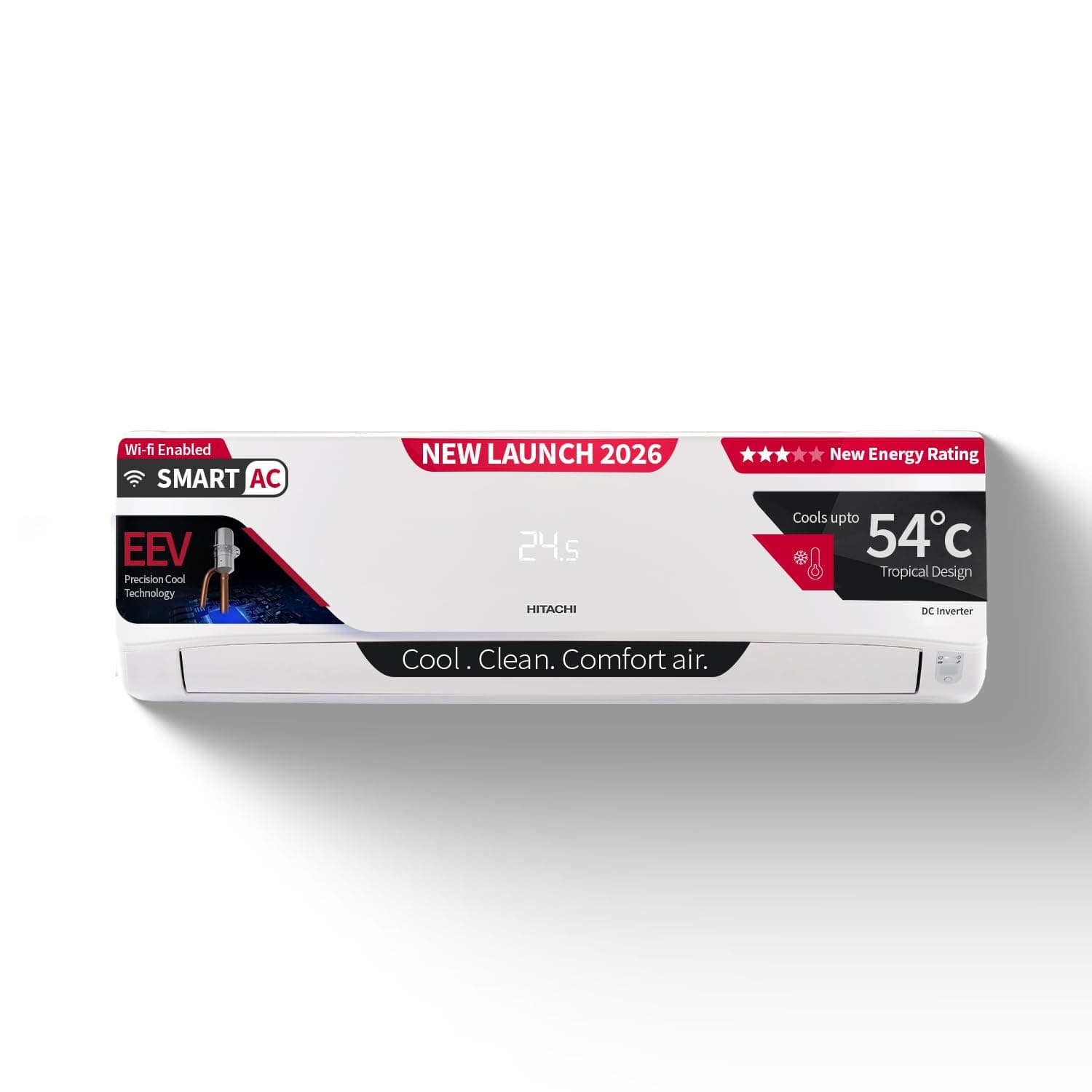 Hitachi 1.5 Ton 3 Star, New star rated, Inverter Split AC(Copper, Wi-Fi, Smart View Display, 4 Way Swing,RAS.D318PCD2... at ₹31249 – Amazon