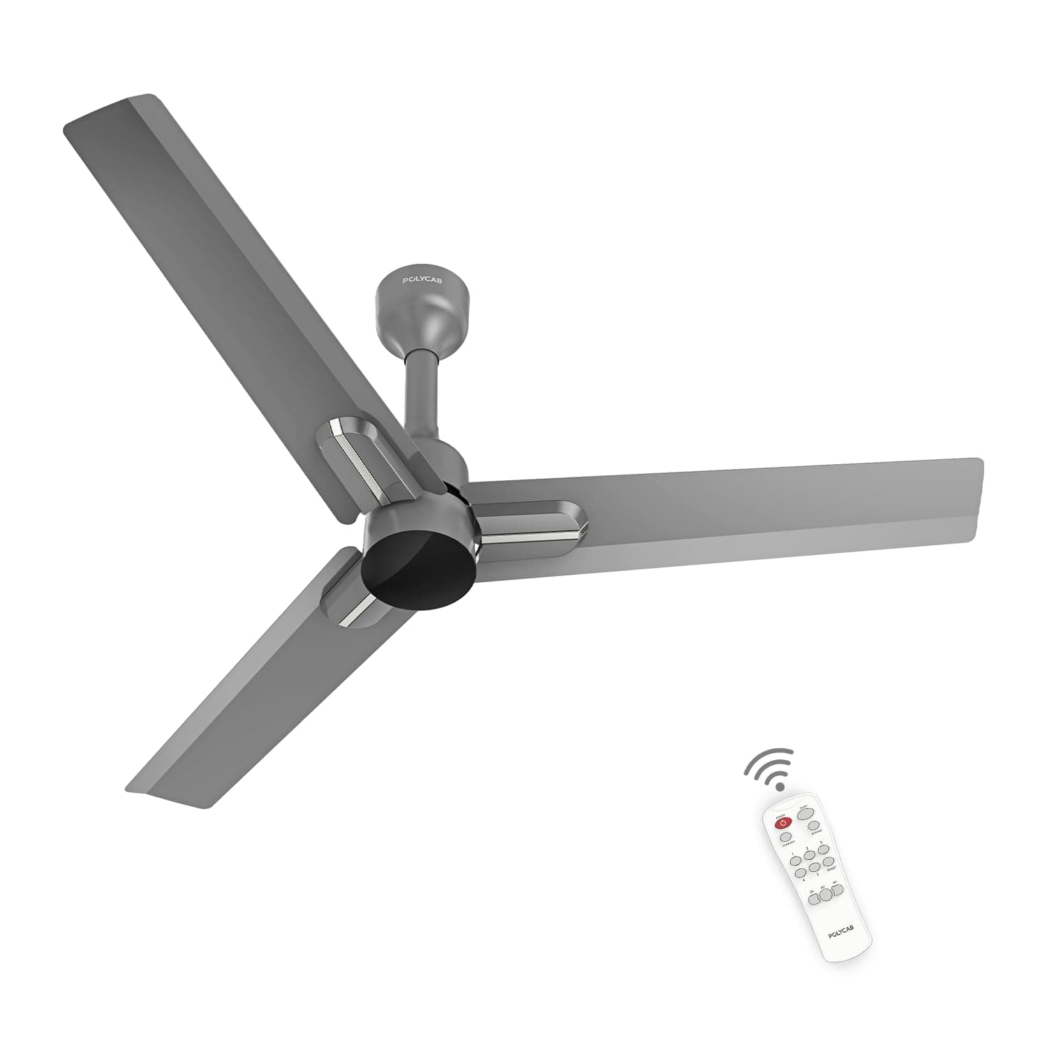 POLYCAB Wizzy Neo 1200mm 5-Star BLDC, Remote Ceiling fan for Living Room| 55% Energy Saving, 100% Copper, High Air Delivery, 6 Speed Setting | 4-yr Warranty【Grey Chrome】 at ₹2749 (61% Off) – Amazon