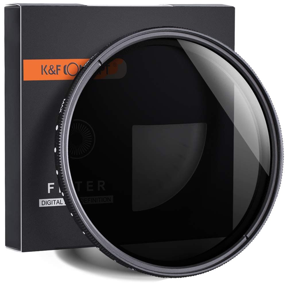 K&F Concept 46mm ND2-ND400 Variable Neutral Density Filter, Slim ND Fader at ₹1699 (73% Off) – Amazon