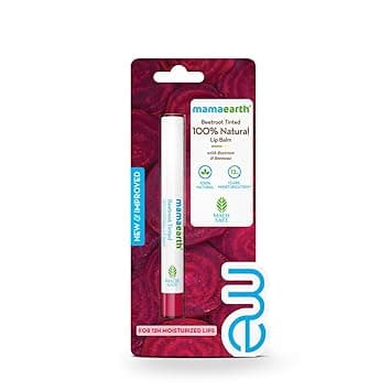 Mamaearth Beetroot Tinted 100% Natural Lip Balm with Beetroot & Beeswax for 12h Moisturized Lips - 2 g | 100% Natural Formula which Provides at ₹147 – Amazon