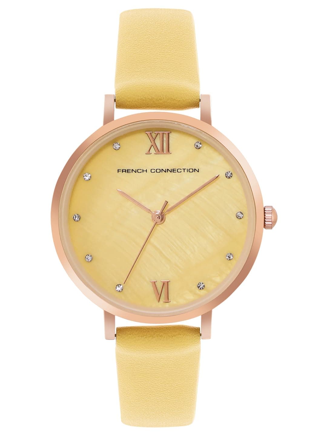 French Connection Analog Yellow Dial Women's Watch — FCN00065C