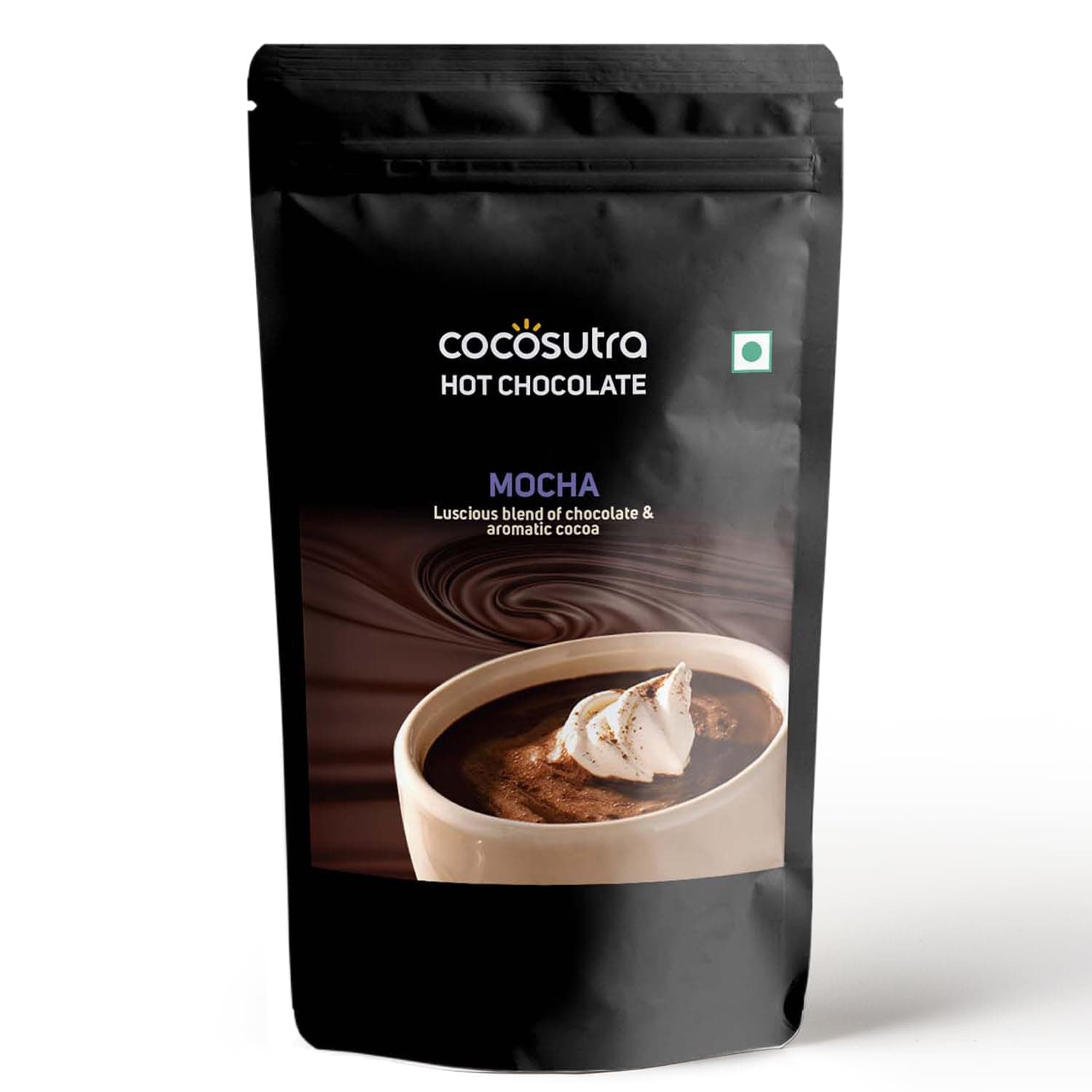 Cocosutra Mocha Drinking Chocolate Mix 500g, Hot or Cold, Vegan and Gluten Free, No Preservatives