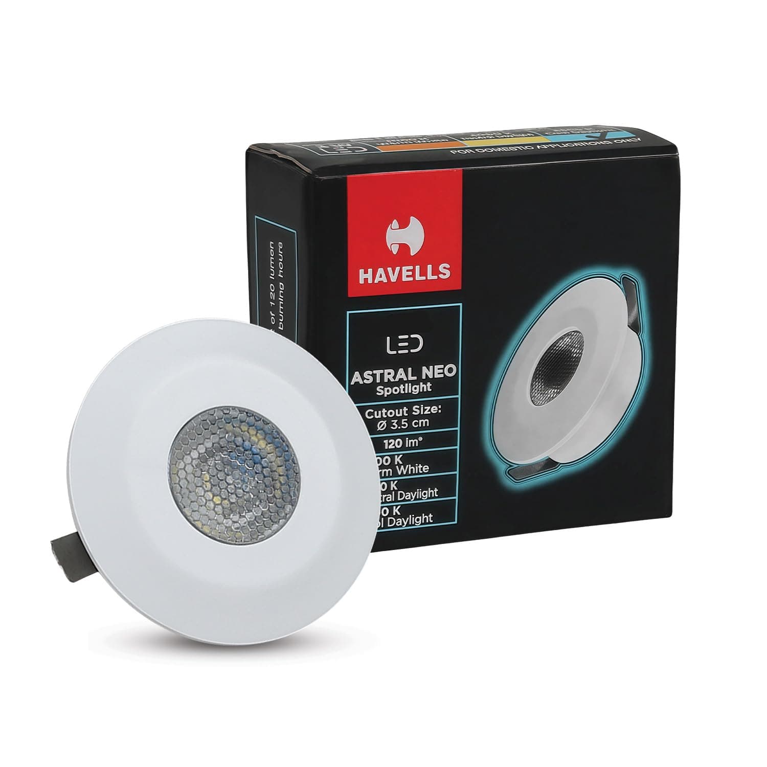 Havells Astral Neo 2W LED Spotlight — Compact Ceiling Downlight (Blue)