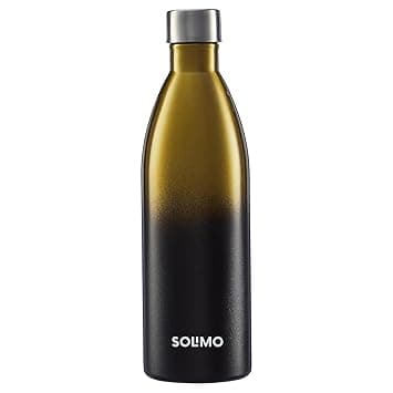 Amazon Brand - Solimo 1000ml Stainless Steel Vacuum Insulated Bottle - Gold & Black at βΉ518 β Amazon