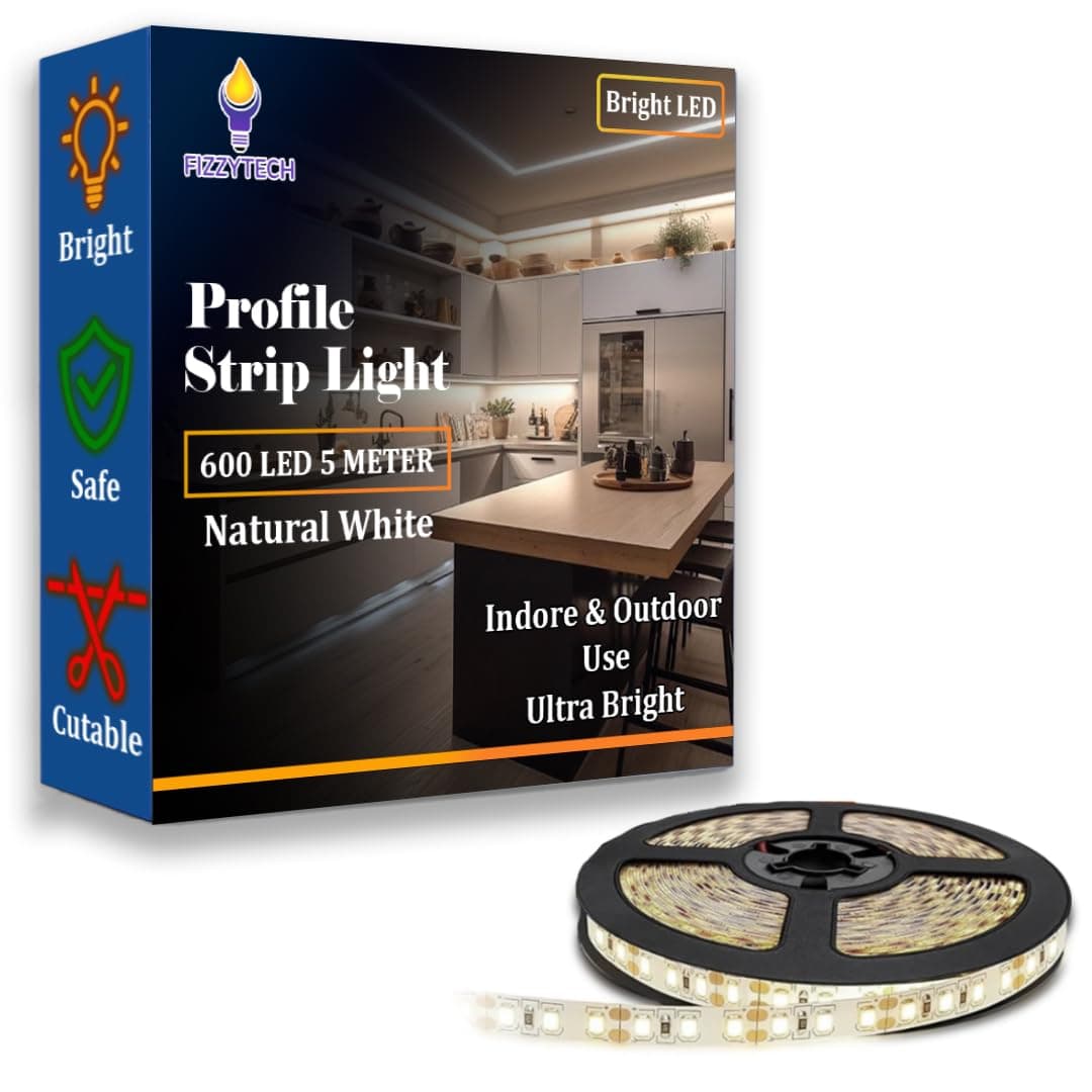 fizzytech 5M Natural White LED Strip Light, 120 LEDs/Meter