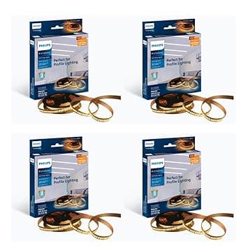 PHILIPS Polycarbonate LED Profile Light for Ceiling|5-Meter LED Strip Light for Home Decoration|Profile Shine, Warm White|Pack of 4 (Driver at ₹3400 – Amazon