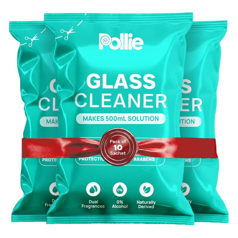 Pollie Glass Cleaner, Pack of 10 Sachets (1 Sachet = 500ml)
