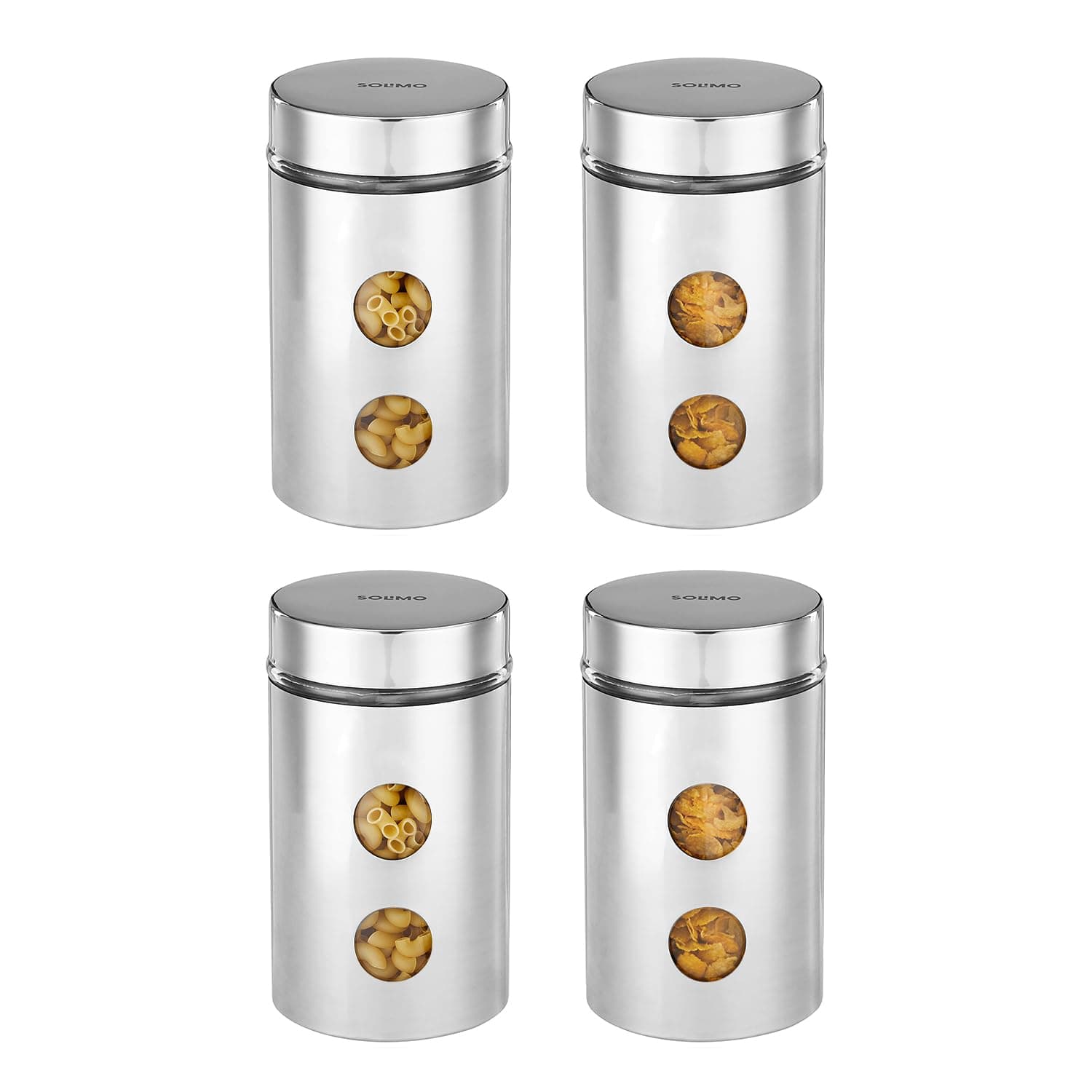 Amazon Brand Solimo Drip Window Steel Jacketed Glass Jar, Kitchen Organizer