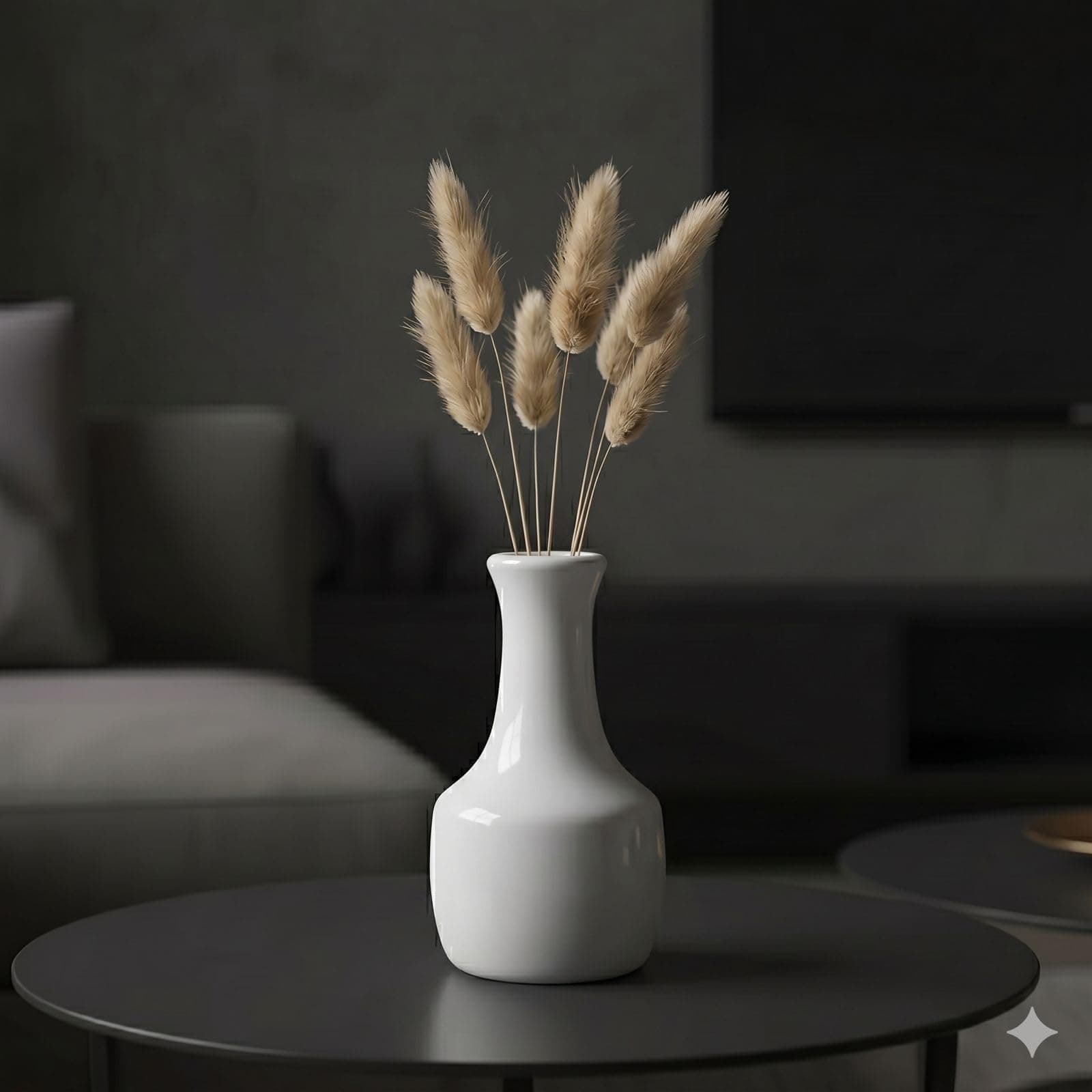 PUREZENTO Serene White Ceramic Bud Vase (5.3 Inch)