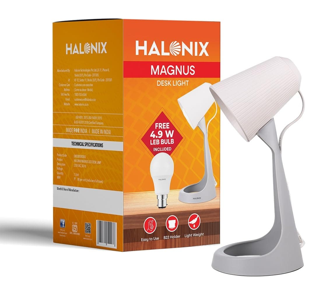 Halonix Magnus Study Desk Lamp (with 4.9W LED, B22)