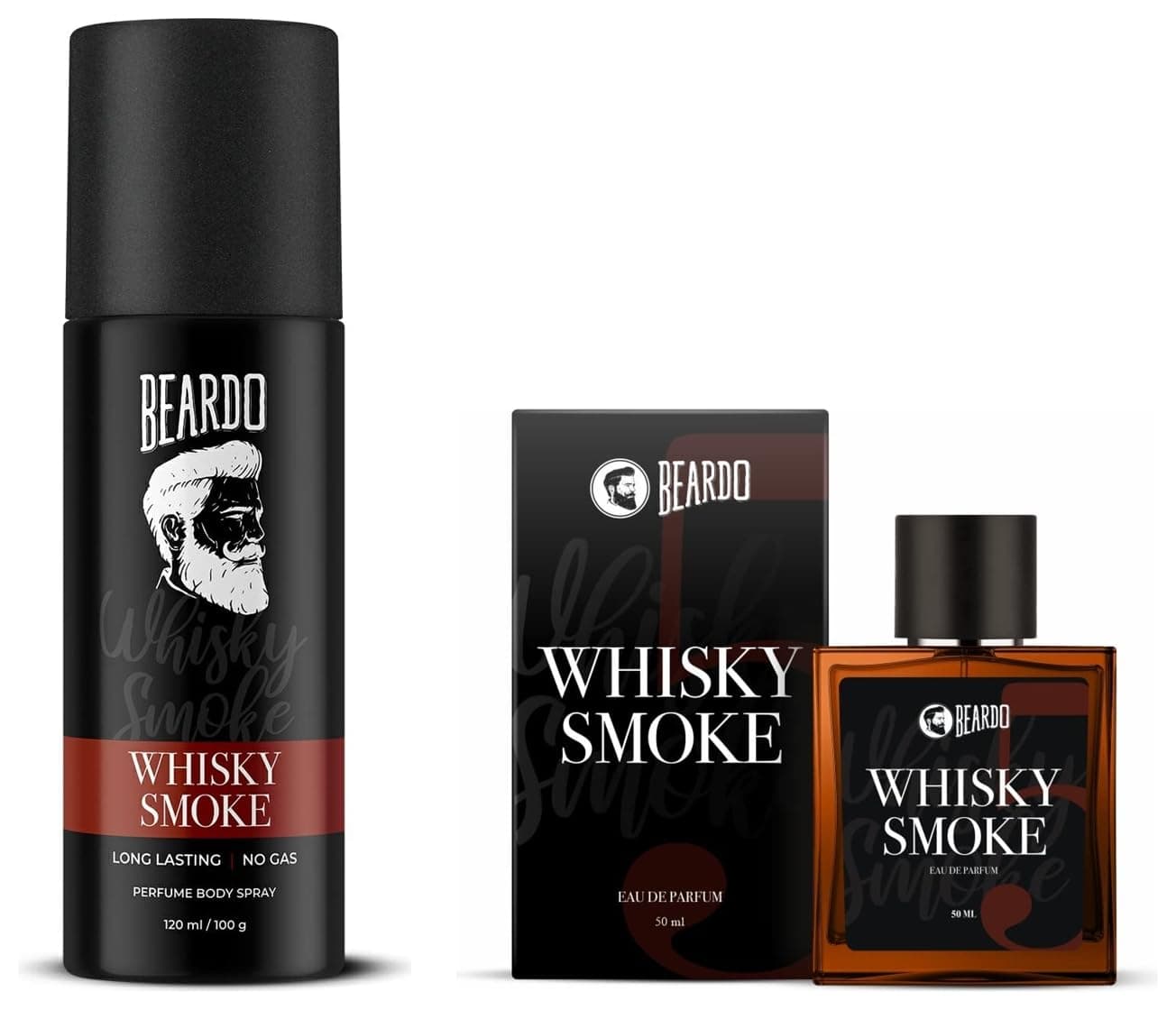 Beardo Whiskey Smoke Body Spray 120ml + Perfume 50ml — Combo of 2