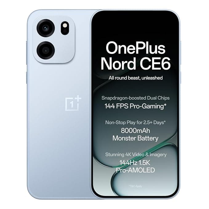 OnePlus Nord CE6 (8GB+128GB, Fresh Blue) at ₹34,999 (15% Off) – Amazon