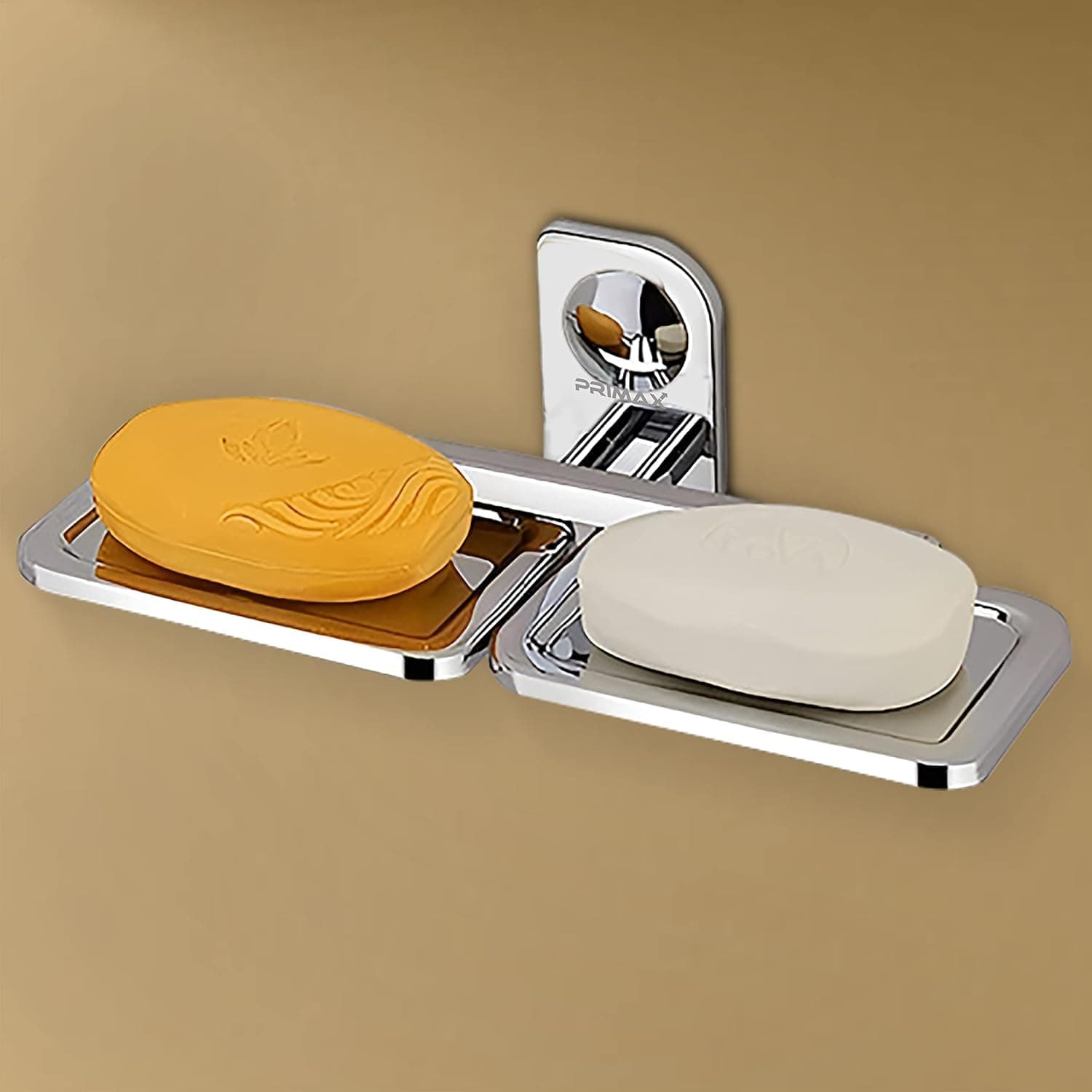 Plantex Stainless Steel Double Soap Dish for Bathroom Wall