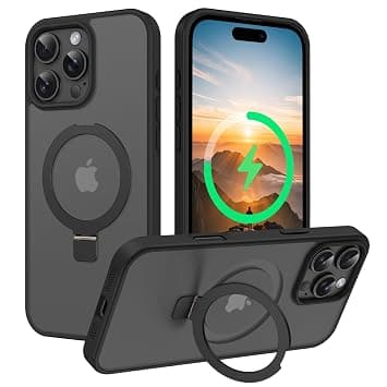 DOMAVER Magnetic for iPhone 16 Pro Max Case with Ring Stand, Compatible with MagSafe, Military-Grade Drop Protection, Slim Shockproof Phone at ₹159 – Amazon