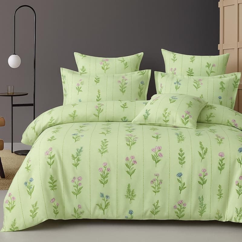 BSB Home 300 TC Microfiber Super King Size Bedsheet for Double Bed with 2 Pillow Covers
