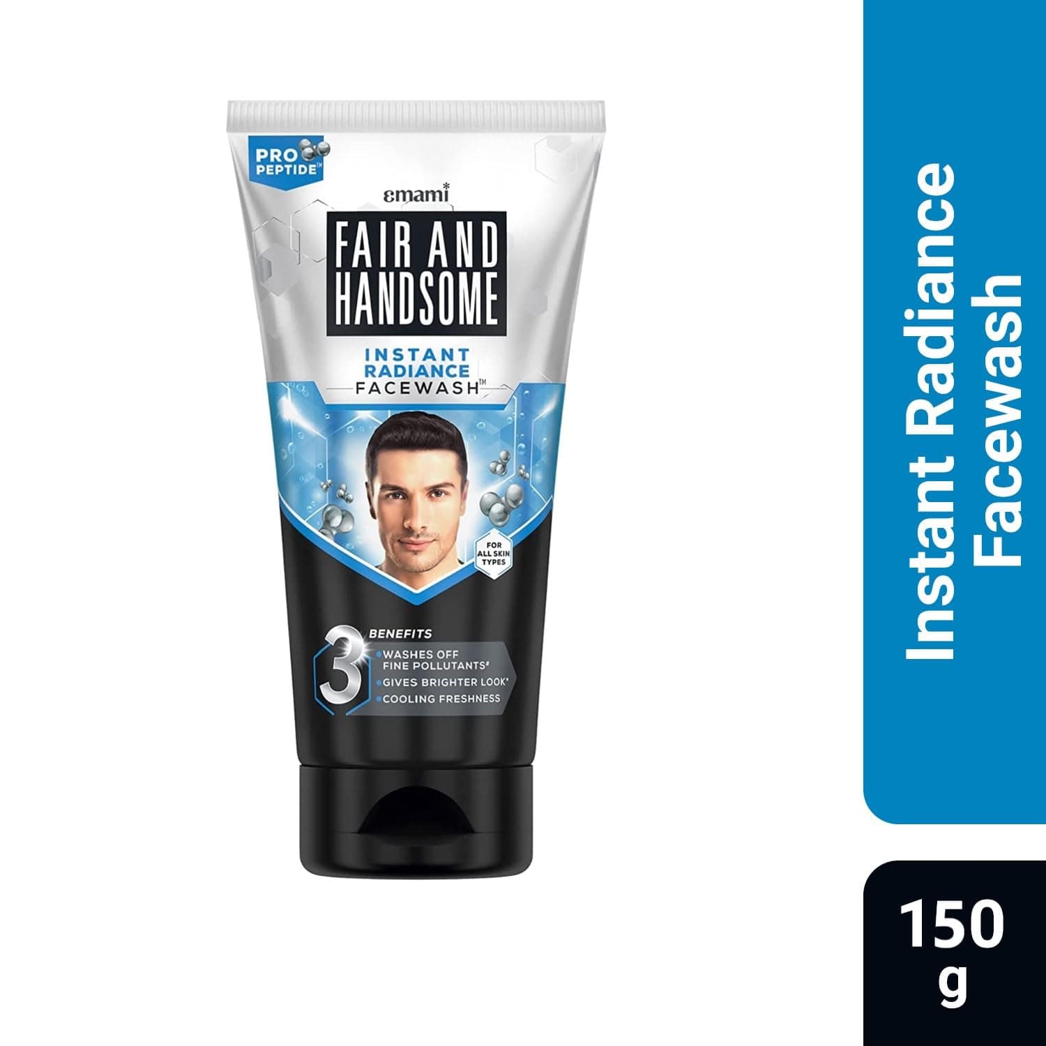 Fair and Handsome Instant Radiance Face Wash | Pro-Peptide | Instant Radiance| Washes of Fine Pollutants | Cooling Fr... at βΉ194 β Amazon