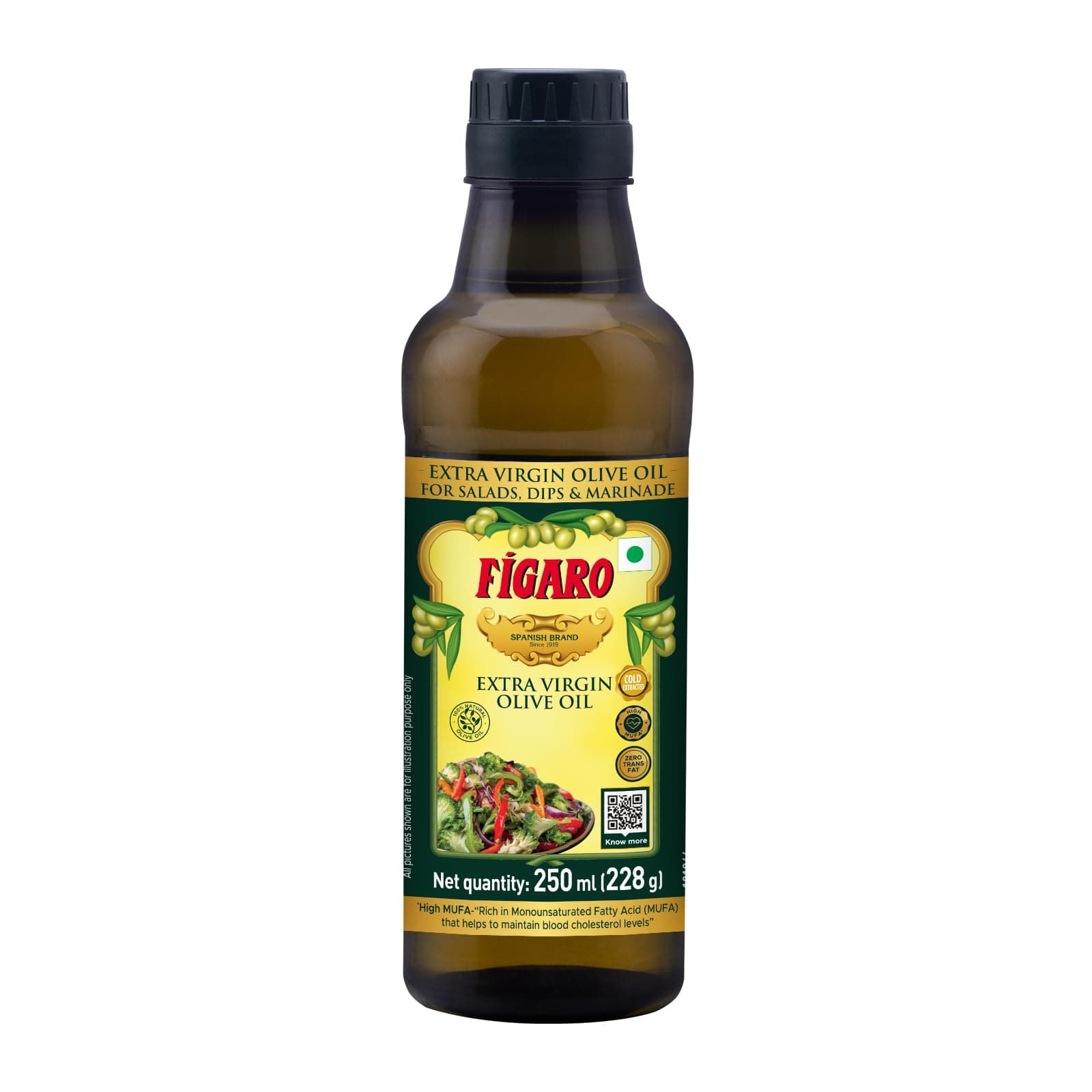 Figaro Extra Virgin Olive Oil, 100% Natural Cold Extracted, Imported from Spain