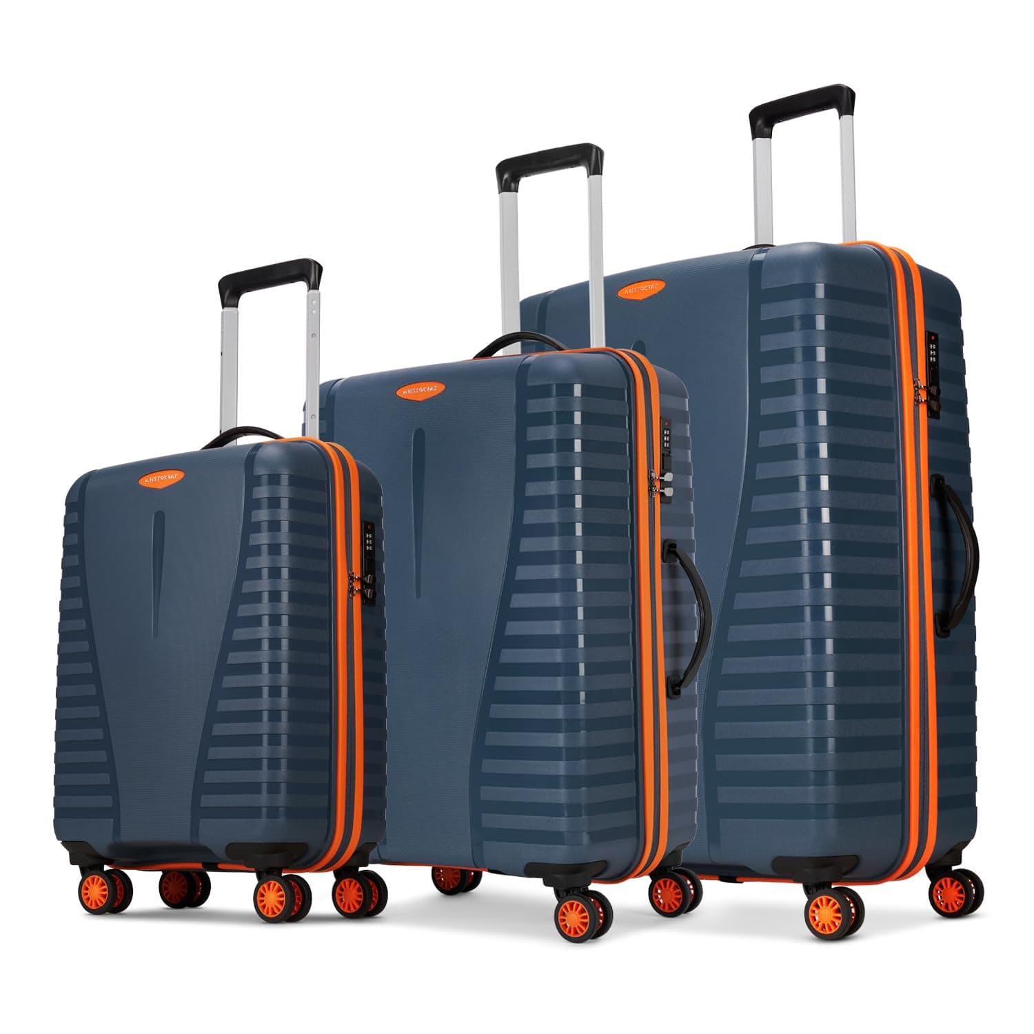 Aristocrat Airpro-Max Set of 3 Cabin, Medium & Large Trolley Bags, Lightweight Polypropylene Case Luggage, 8 Wheels, Combination Lock, Trave at ₹3599 – Amazon