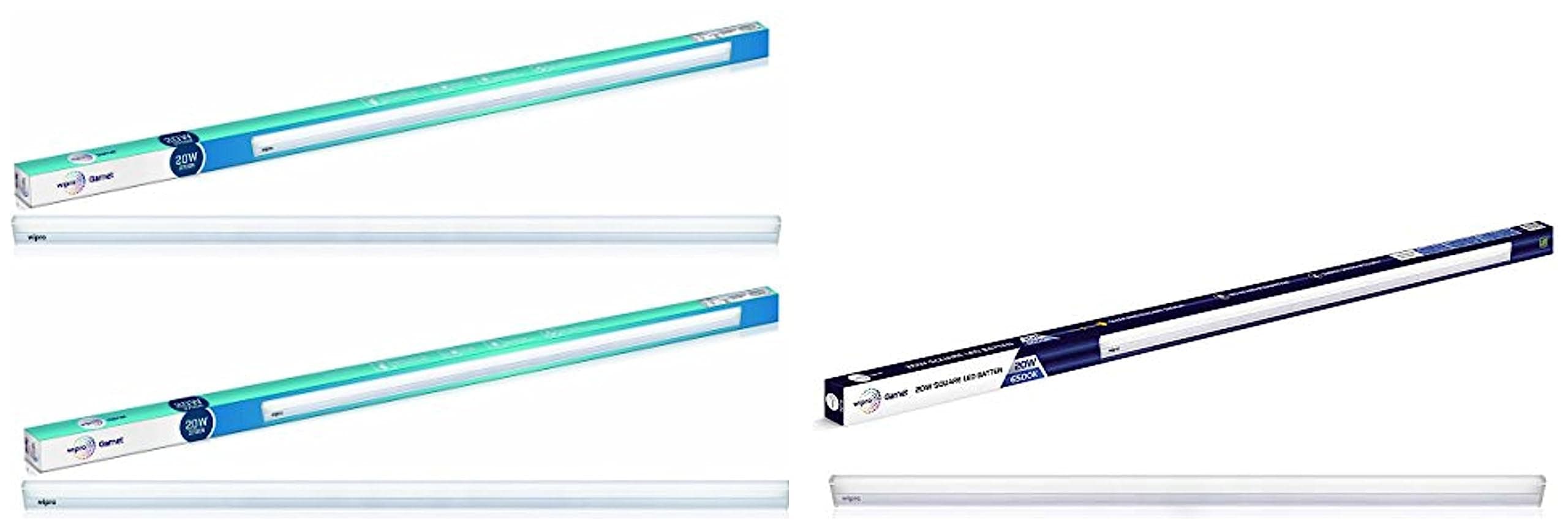 wipro Garnet 20-Watt LED Batten (Pack of 2, Warm White) Garnet 20W LED Tubelight (White, D532065)