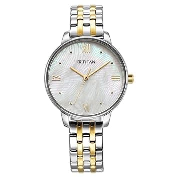 Titan Purple Style Up Quartz Analog Mother of Pearl Dial Stainless Steel Strap Watch for Women-NS95238BM01 at ₹4489 – Amazon