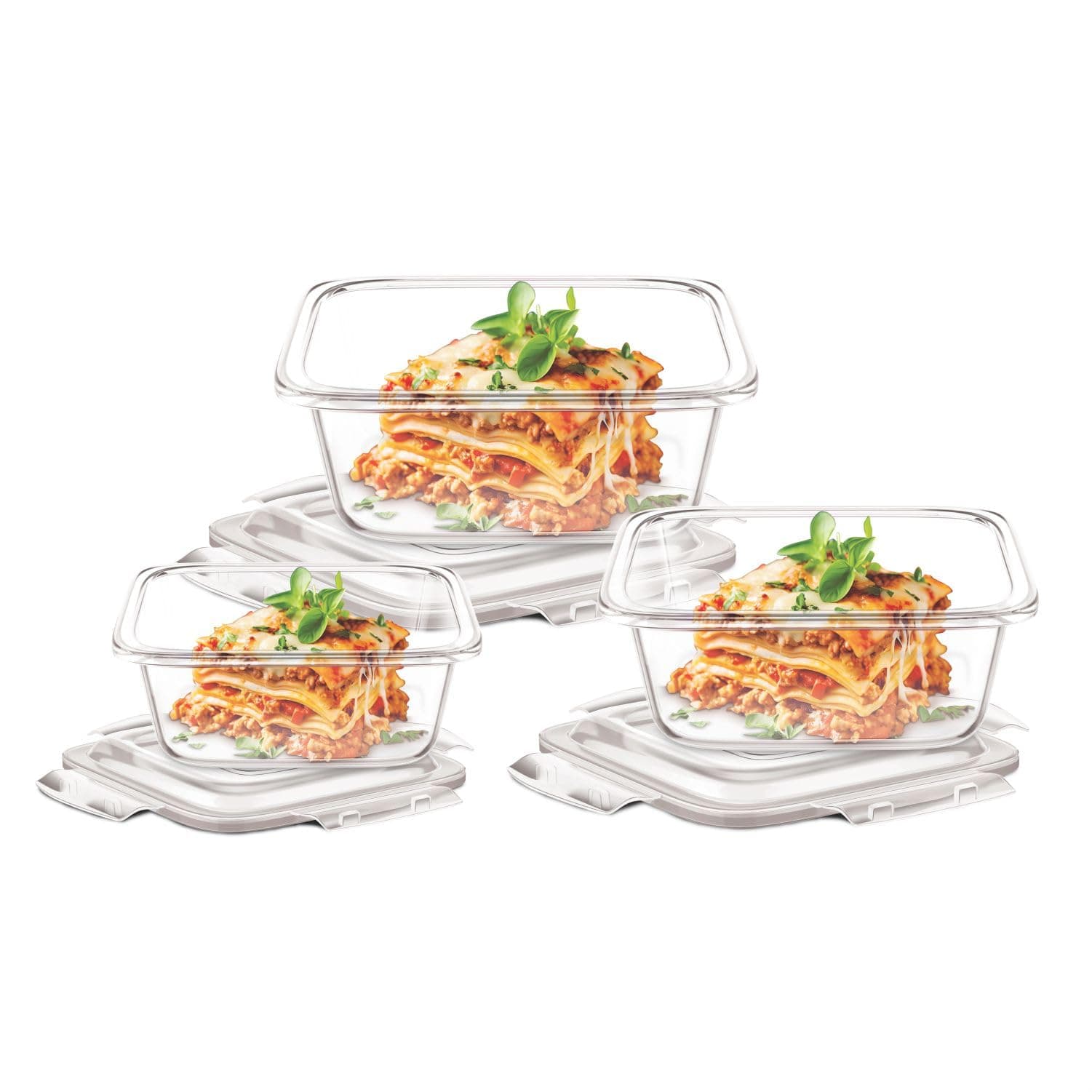Signoraware Safe Store Glass Square Containers, Airtight & Microwave Safe