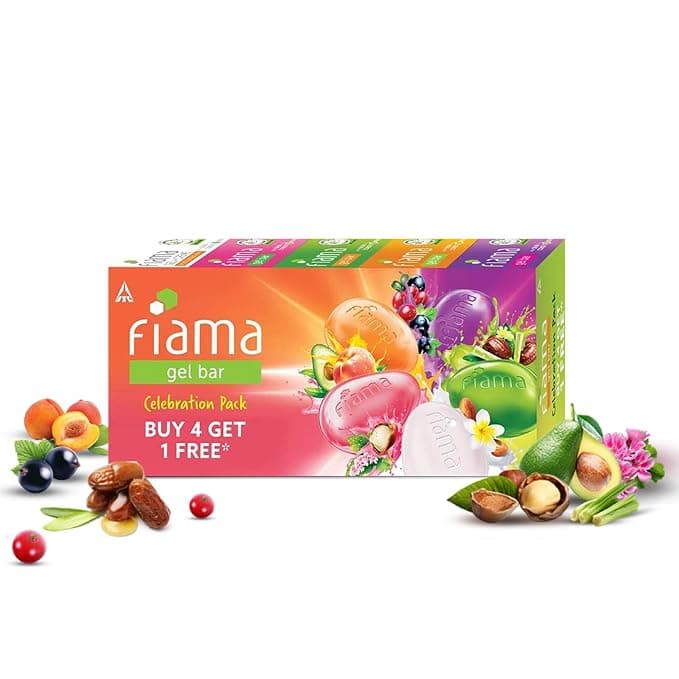 Fiama Gel Bar Celebration Pack, 5 Bars x 125g at ₹226 (38% Off) – Amazon