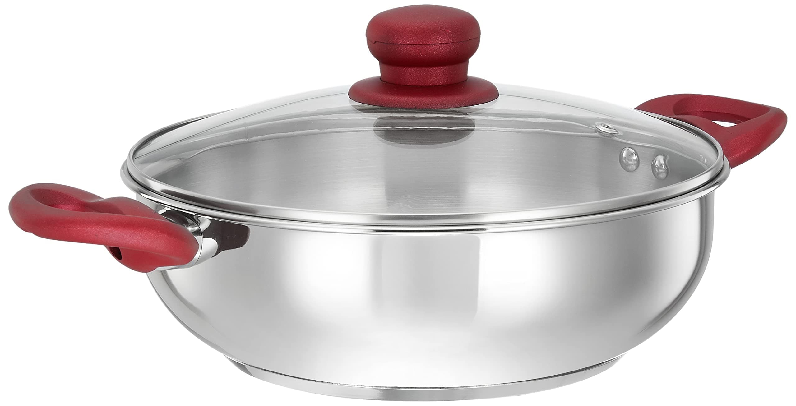 Amazon Solimo Stainless Steel Kadai with Glass Lid (24 cm)