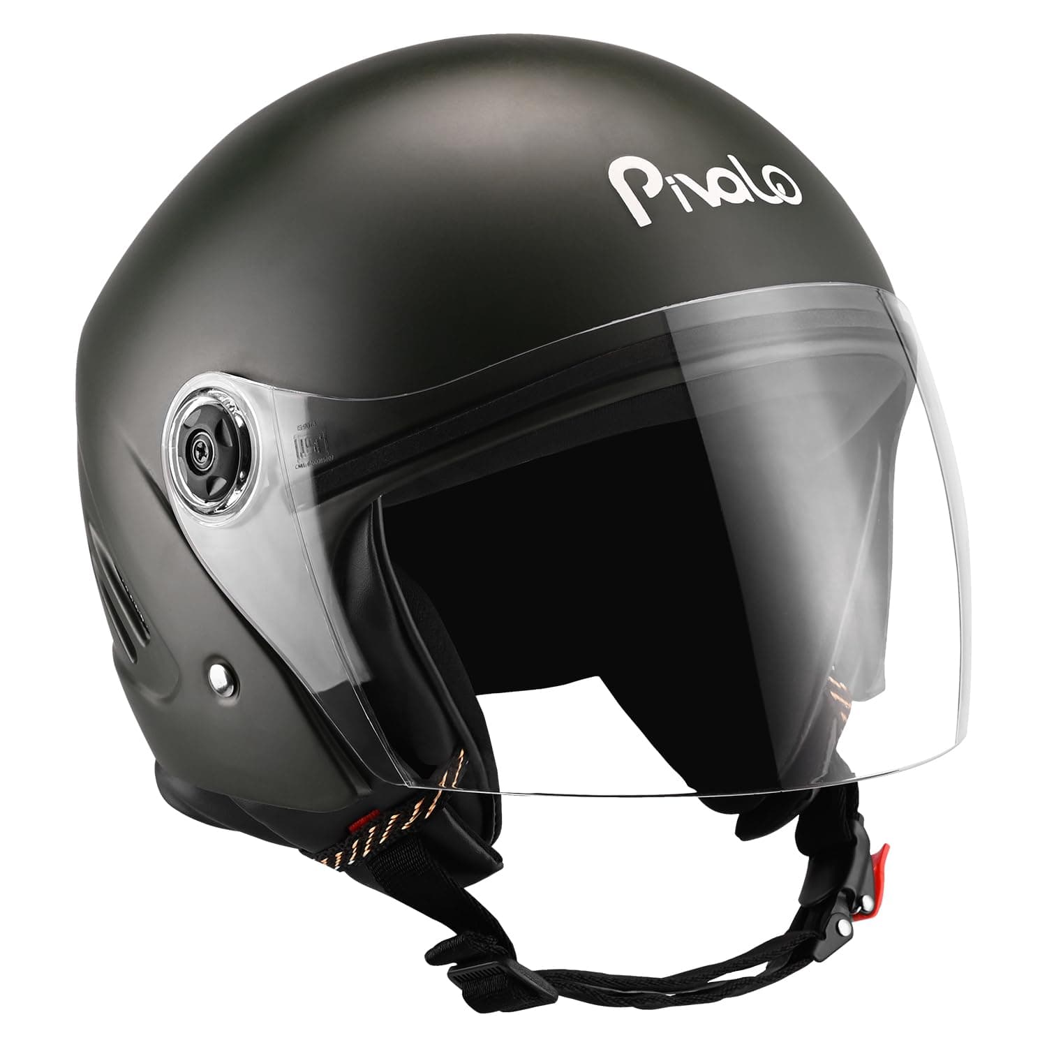 Pivalo X-Pearl 580MM Half Face Helmet, Clear Visor (Matt…