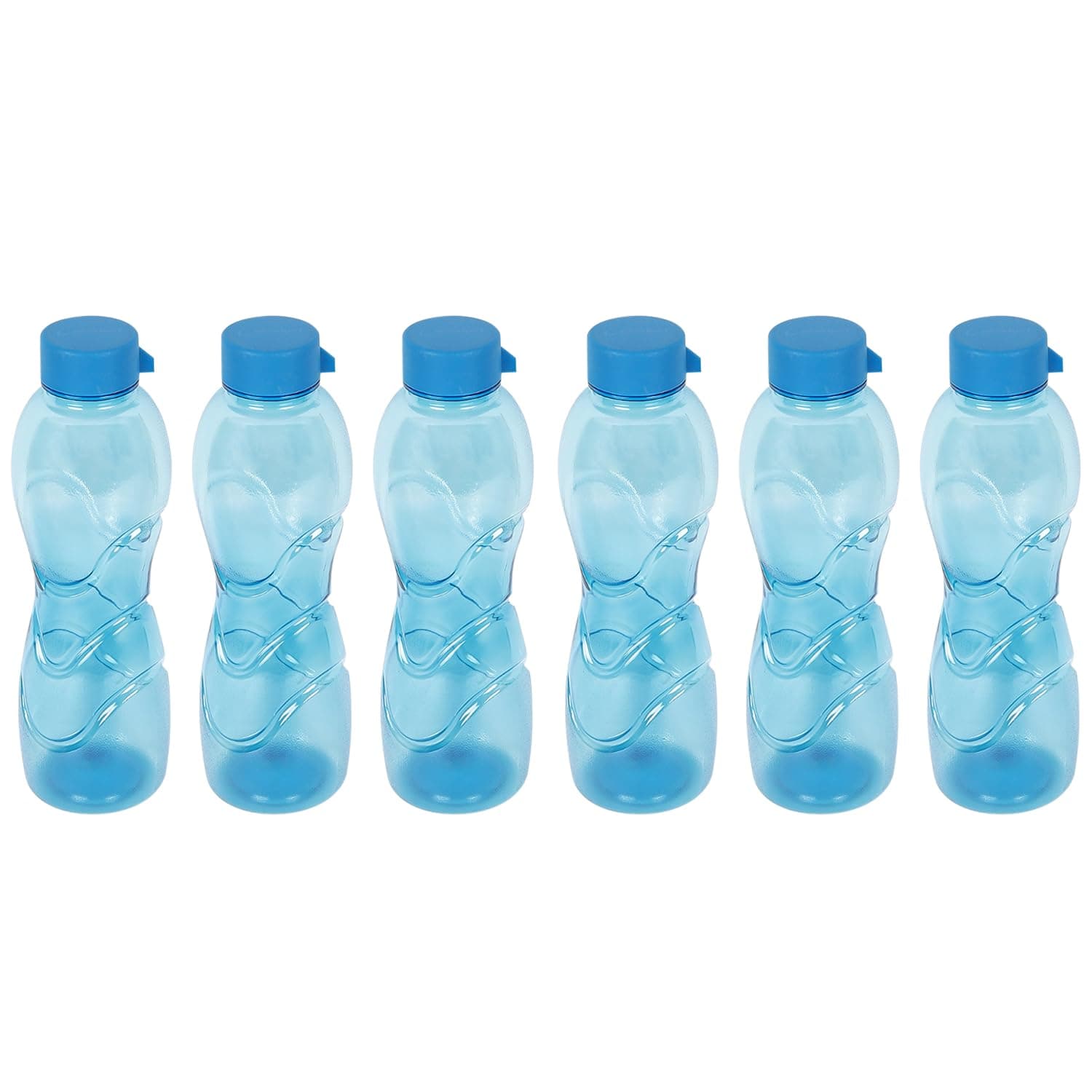 PEARLPET Trinity BPA-Free Water Bottle Set of 6 (1000ml, Blue)