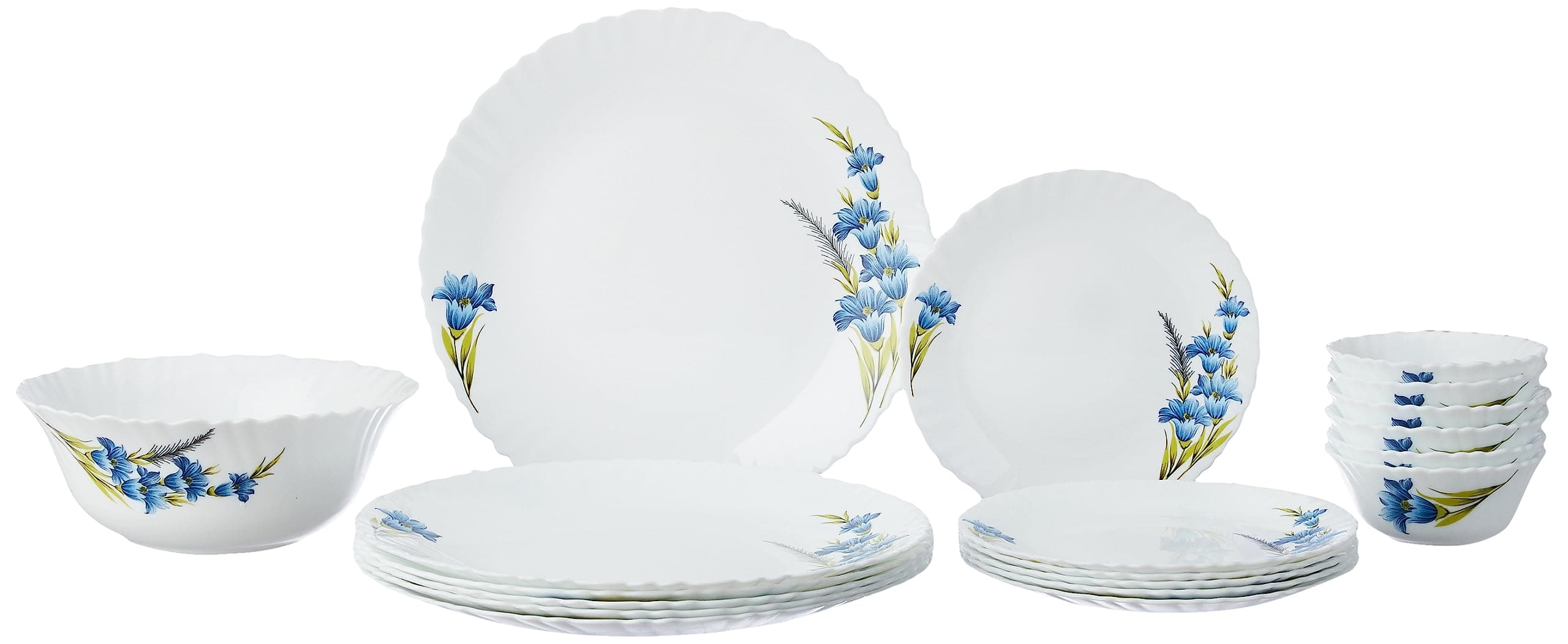 Larah by Borosil Nina Opalware 19-Piece Dinner Set