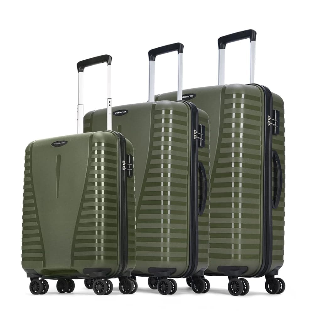 Aristocrat 8 Wheels Spinner Luggage, Set Of 3 @3999. – Amazon