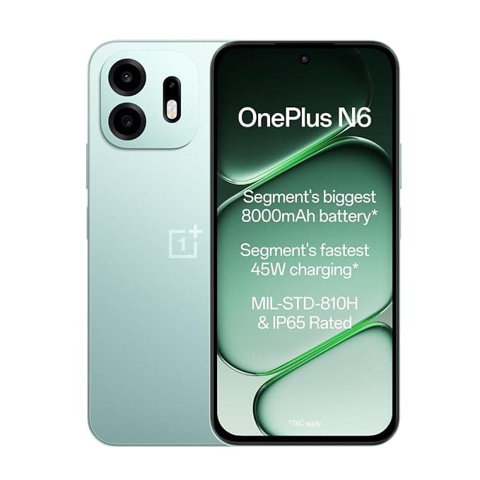 OnePlus N6 (4GB+128GB, Fresh Mint, 8000mAh, 45W, 120Hz) at ₹22,998 (26% Off) – Amazon