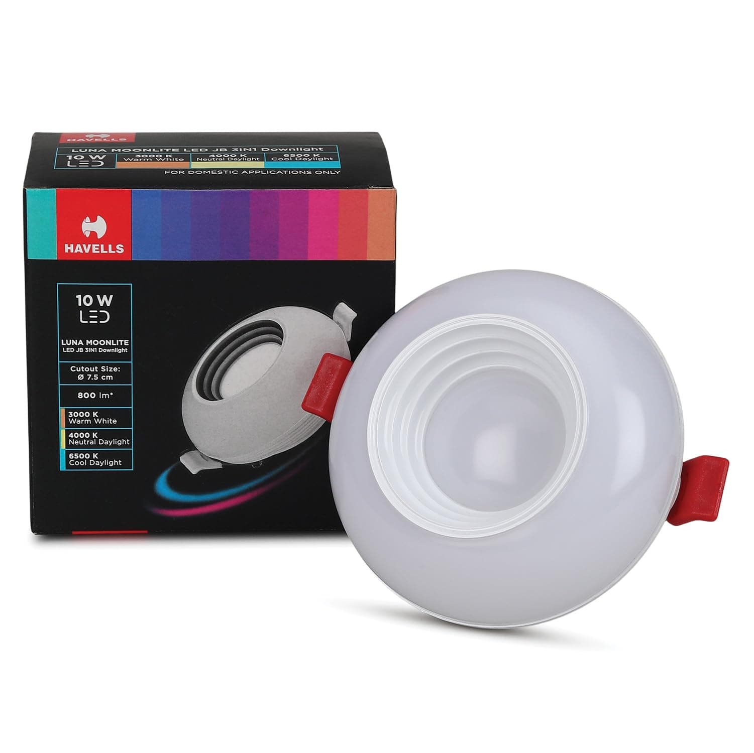 Havells Luna Moonlite 10W 3-in-1 LED Downlighter at ₹246 (65% Off)