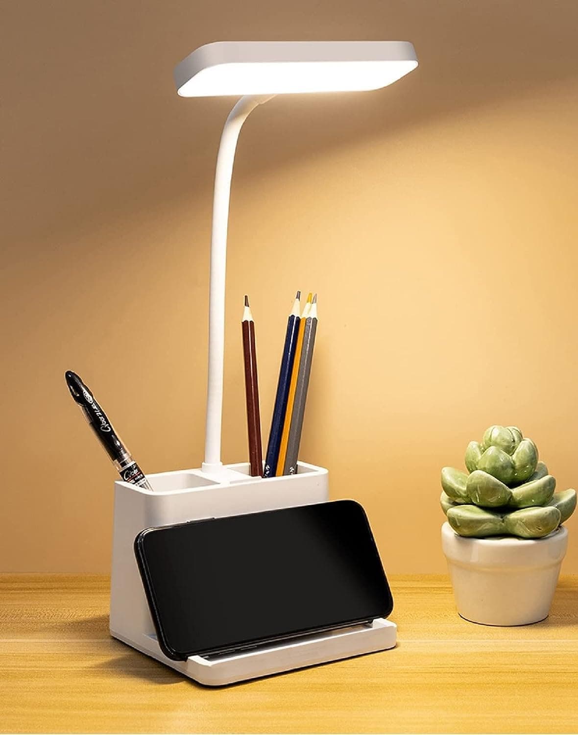 SaleOn Rechargeable Desk Lamp with 3 Colour Modes, Mobile Holder and Eye Protection