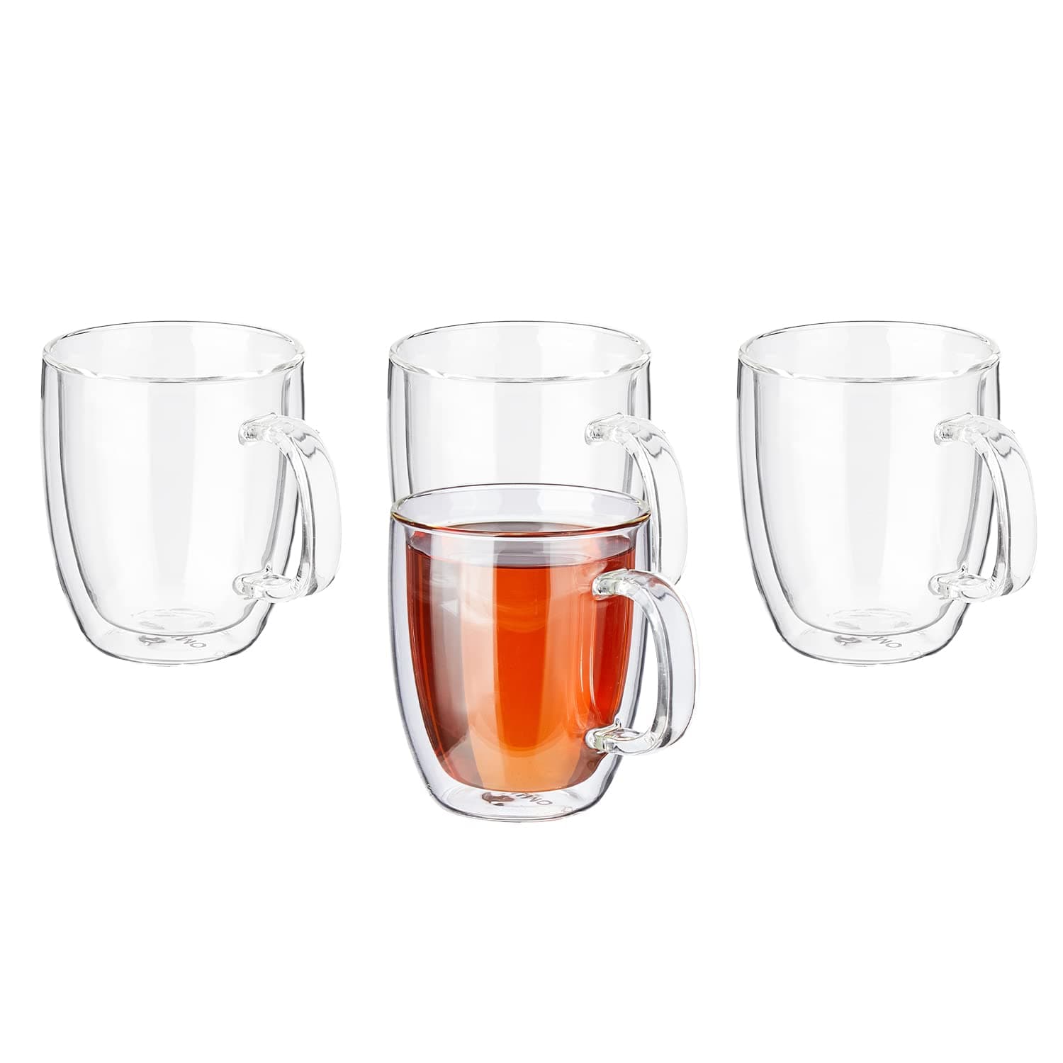 [Set of 4] Amazon Brand - Solimo Borosilicate Glass Tea Cup, Double Wall, Extra-Wide, Heat-Resistant, Crystal-Clear, Ideal for Tea, Coffee and Other Beverages (Set of 4, 350 Ml Each) at ₹561 (78% Off) – Amazon