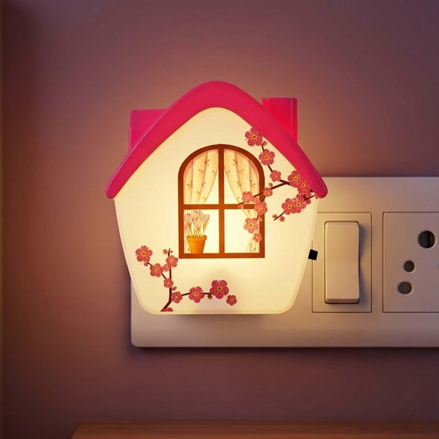 ascension House-Shape LED Night Lamp — Plug-in Warm Glow Wall Light