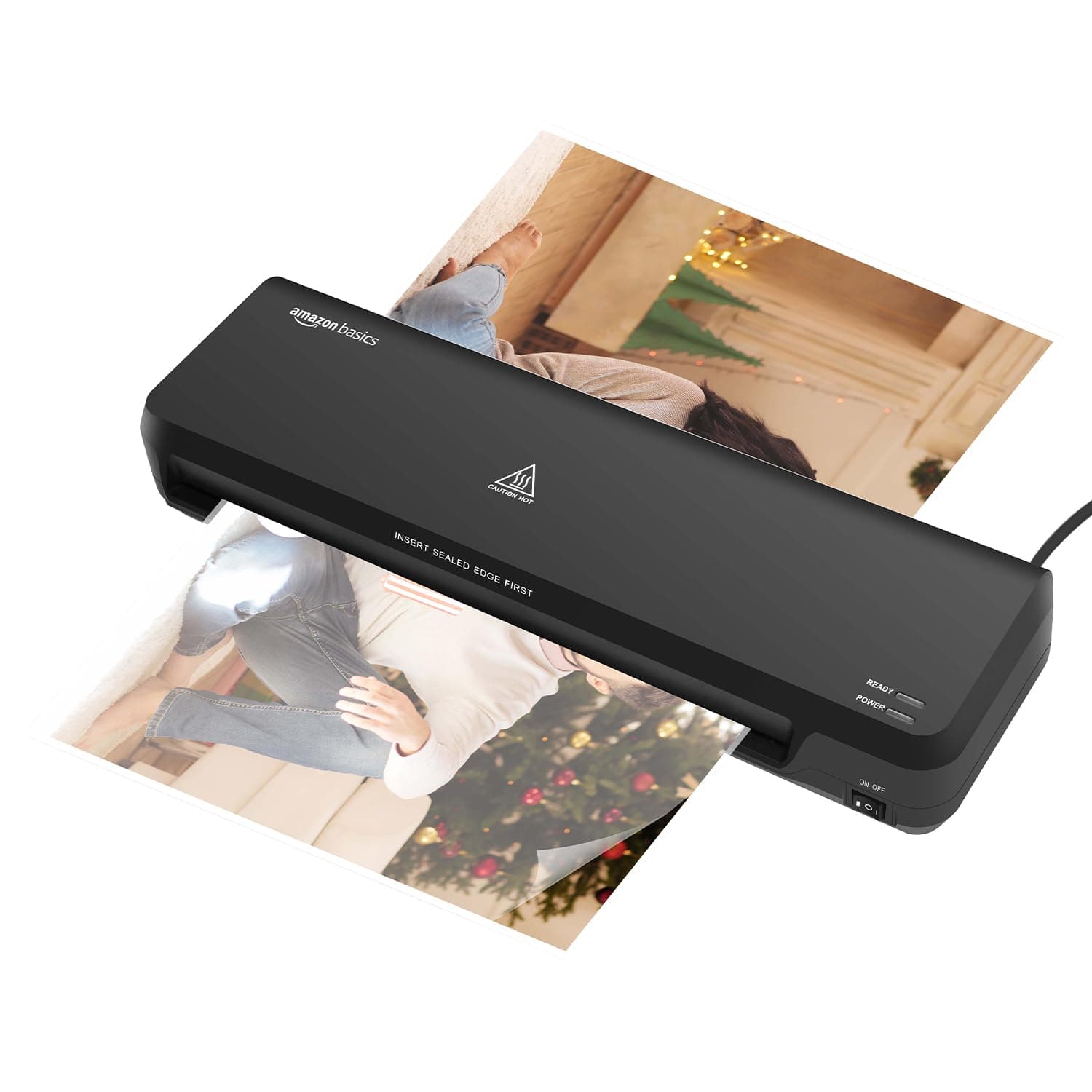 Amazon Basics Hot A4 Thermal Laminating Machine A401 — 5-Min Warm-Up, 100 Cycles (Black)