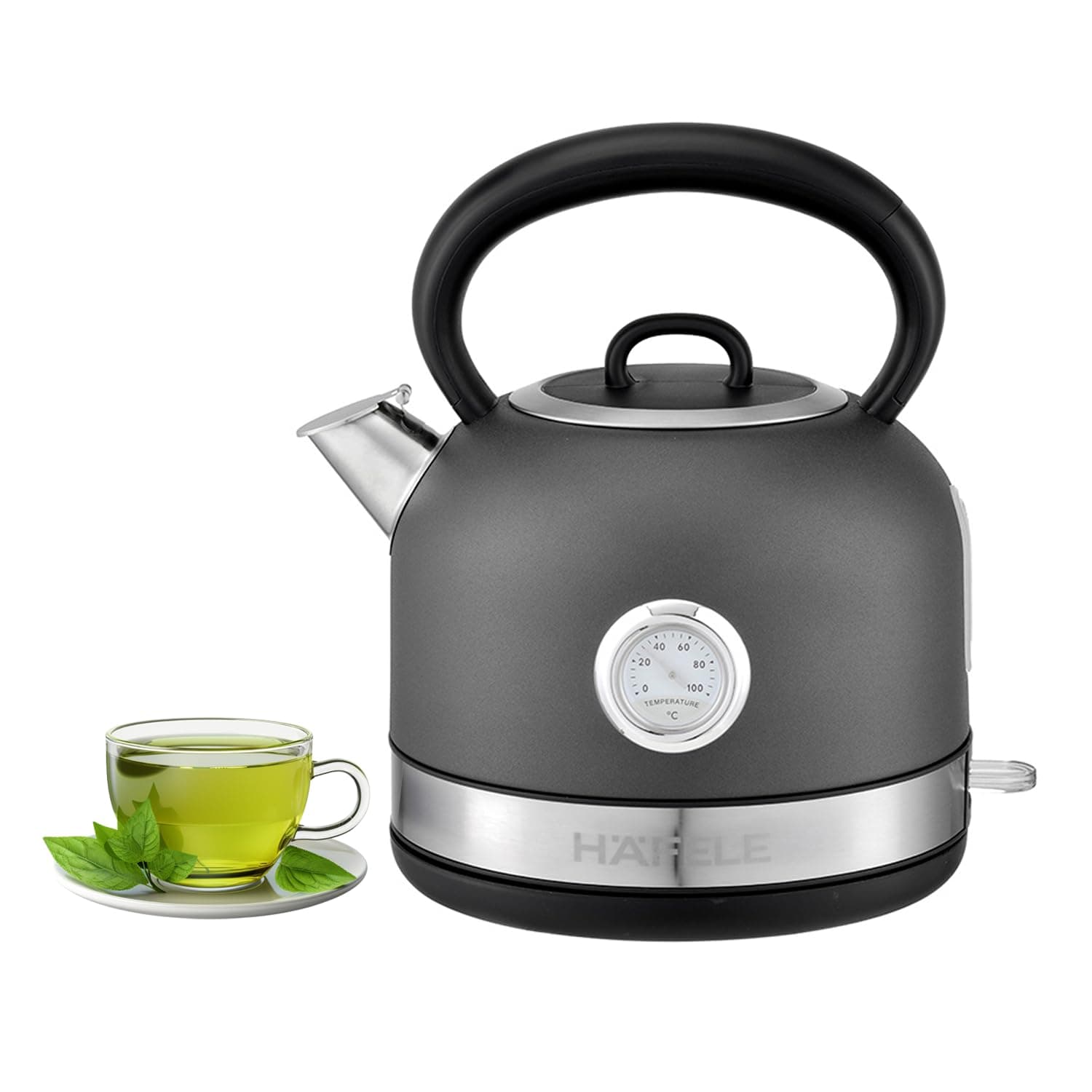 Hafele Dome Plus 2200W, 240V Electric Stainless Steel Kettle with Spout Cover with Analogue Temperature Display, Detachable Micro-Mesh Filte at ₹3625 – Amazon