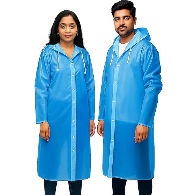 AllExtreme Unisex EVA Waterproof Hooded Raincoat at ₹139 (60% Off) – Amazon