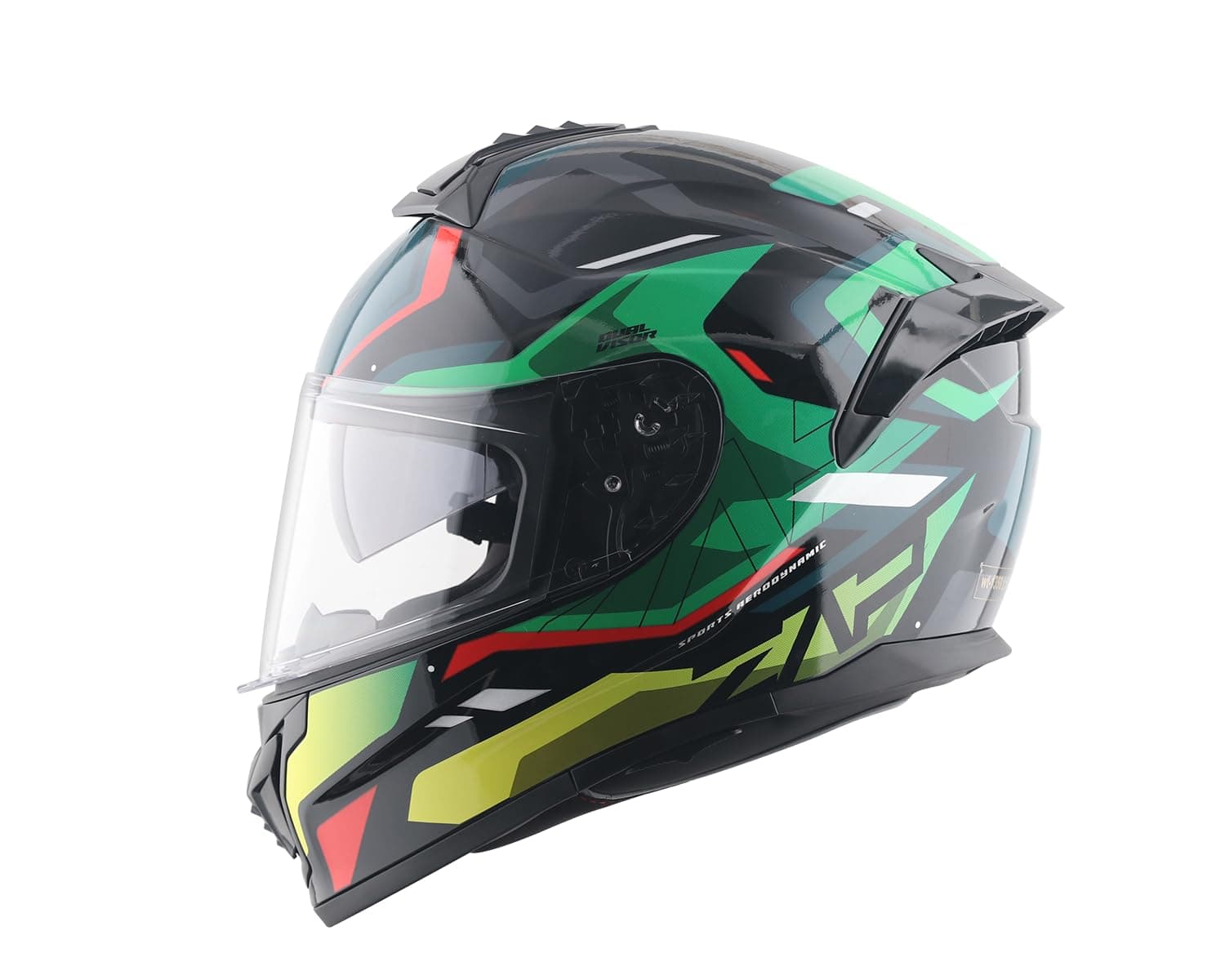 Vega Zap Volt D/V Full Face Riding Helmet with Dual Visor, Shock Absorbing Liner and Lightweight Shell